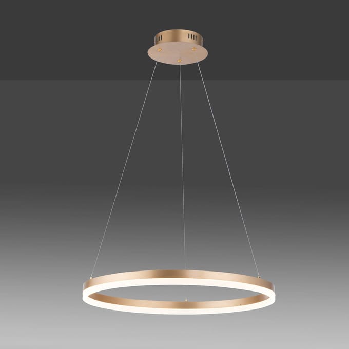 Paul Neuhaus LED hanglamp Titus, Ø 60 cm, messing, dimbaar