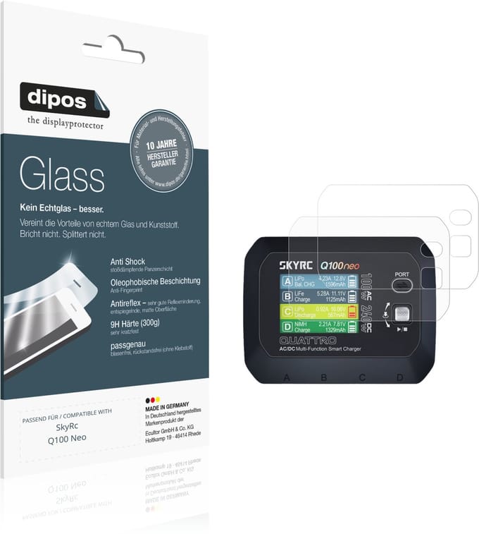 dipos – 2x Matte Pantserfolie geschikt voor SkyRc Q100 Neo | 9H Screenprotector
