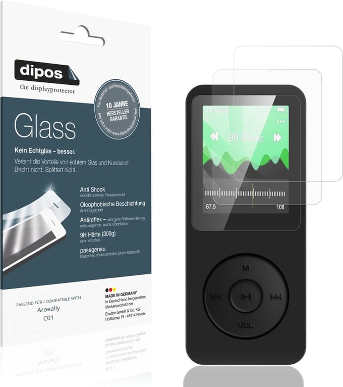dipos – 2x Matte Pantserfolie geschikt voor Aroeally C01 | 9H Screenprotector