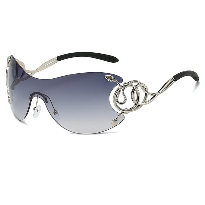 Lunettes de soleil Y2k sans monture Luxe Mode Femme Design Dégradé Lunettes de soleil Lunettes de soleil pour femme d'extérieur Femmes UV400