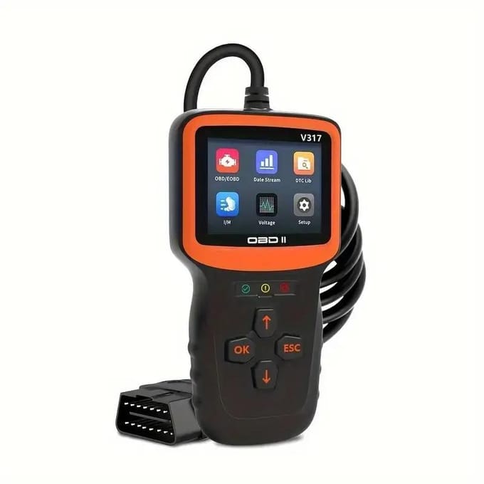 OBD2-scanner Professionele auto-motorsysteemdiagnosetool Levenslange gratis auto-DTC-opzoekcodelezer Autodiagnosetool zwart