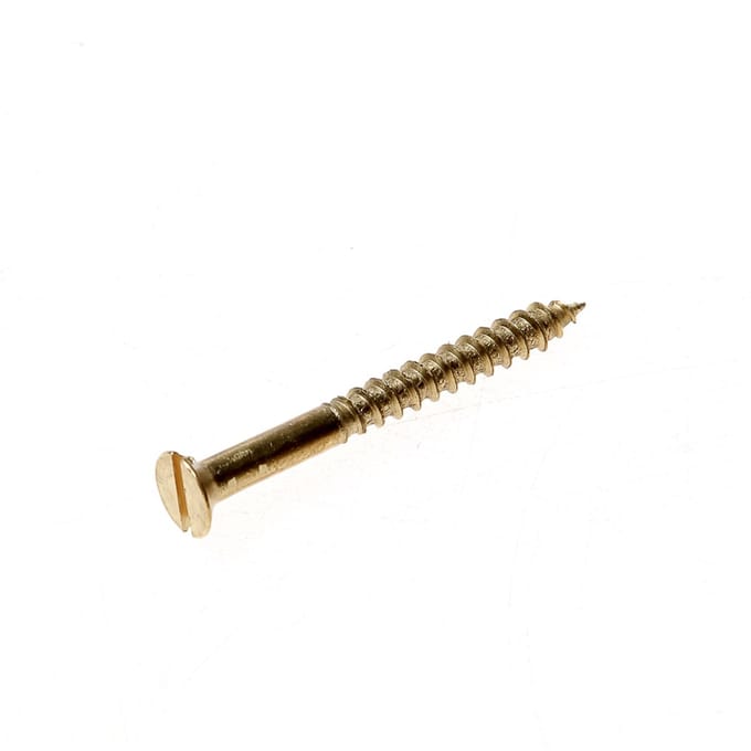 Kelfort Houtschroef platverzonken kop zaagsnede messing 4.0 x 40mm