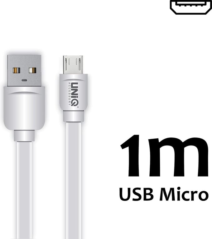 UNIQ Accessory Micro USB Kabel 1m 2.1A Wit (8719273250563 )
