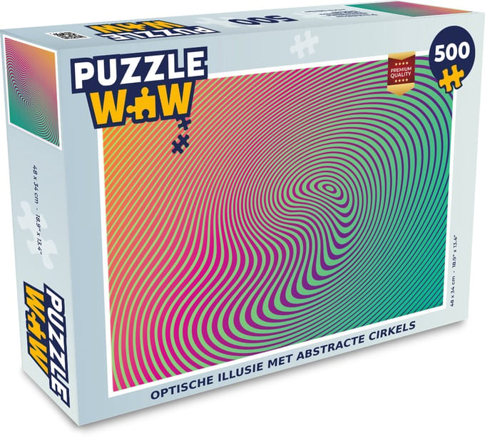 Puzzel Optische illusie met abstracte cirkels - Legpuzzel - Puzzel 500 stukjes