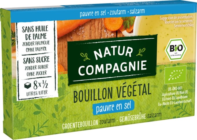 12x Natur Compagnie Groentebouillon zonder Zout Bio 8 stuks