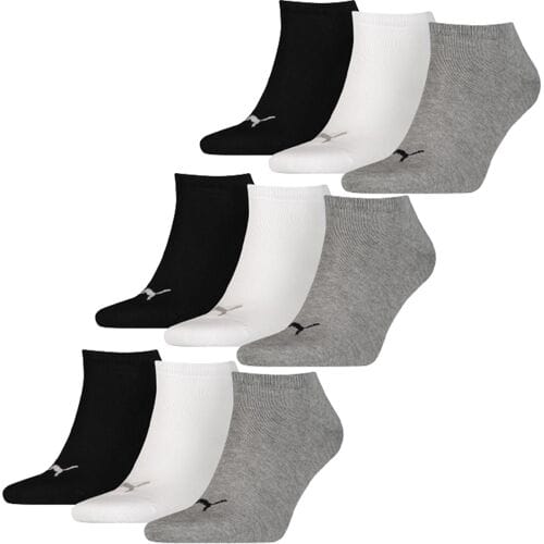 Puma Sneakersokken Plain 9-pack Zwart / Wit / Grijs-43/46
