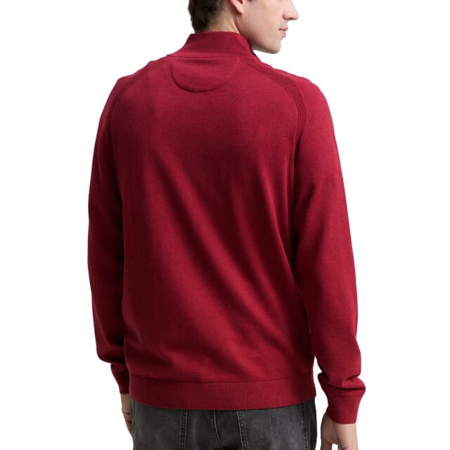 Tom Tailor - Half zip trui - Heren - XXL - rood - Katoen - 1047569