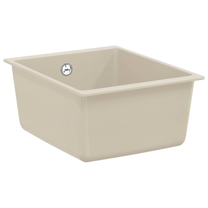 vidaXL - Wasbak - 80% - Kwarts - en - 20% - Hars - 370 - x - 460 - mm - Beige