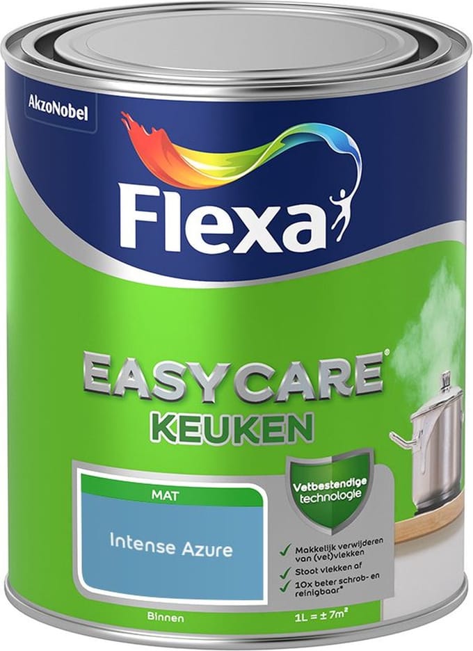 Flexa - Easycare Keuken - Intense Azure - Mengverf - 1 L