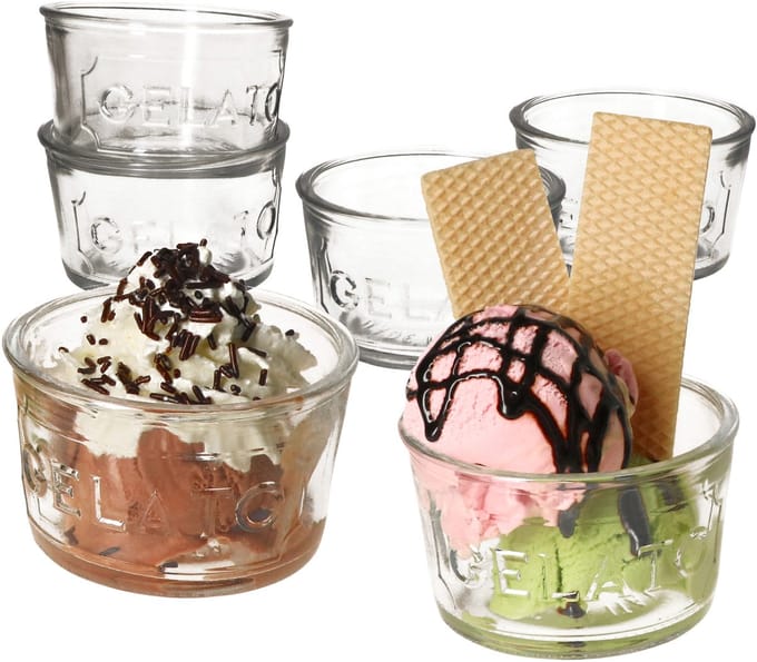 Set van 6 gelato sundae glazen 150ml