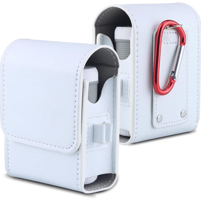 Étui pour télémètre de golf en cuir PU Sac de transport pour télémètre de golf avec mousqueton blanc