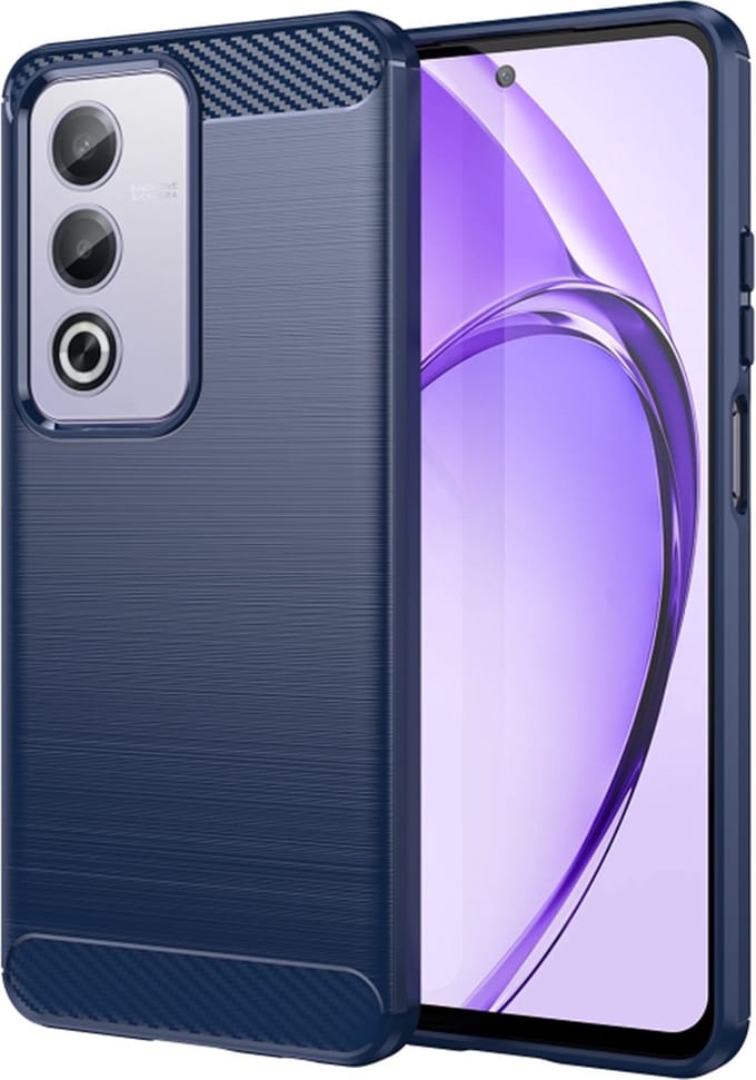 Hoesje geschikt voor Oppo A80 5G - Techsuit Carbon Silicone Back Cover - Blauw