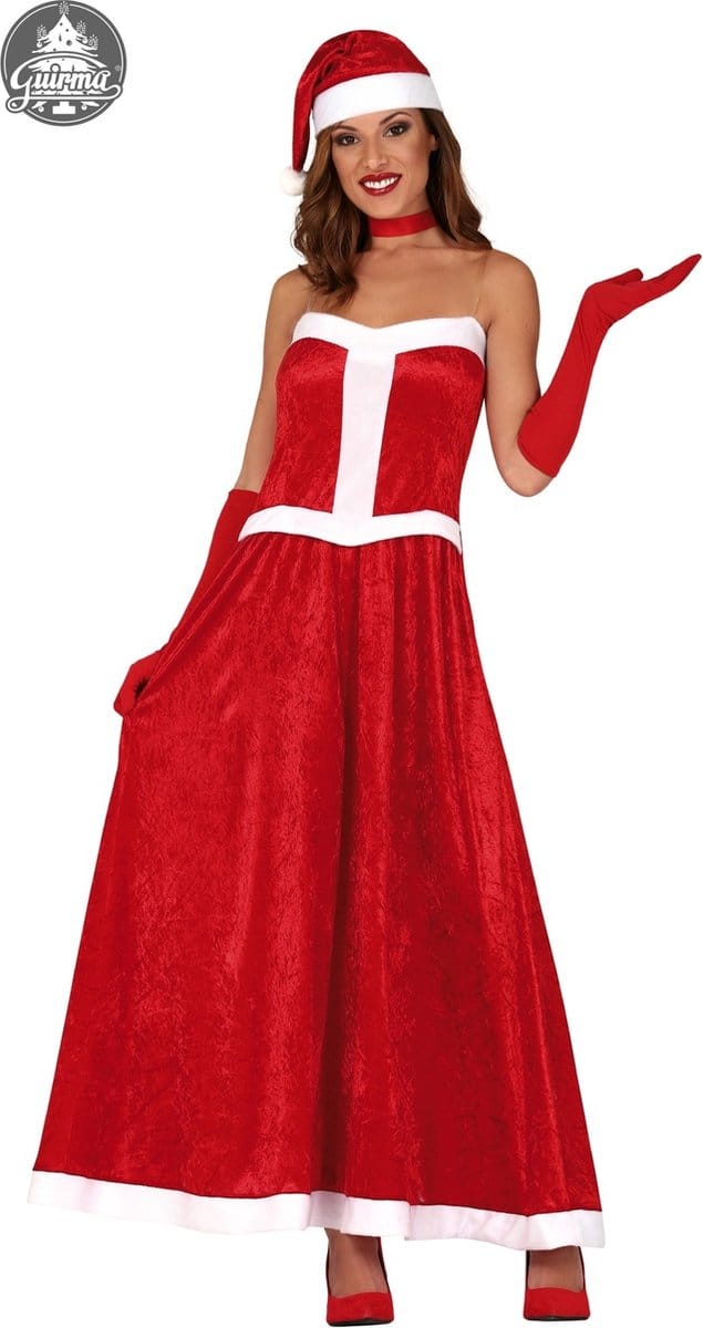 Kerst Vrouw Lange Jurk - Maat L