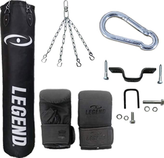 Bokszak Zwart Bisonyl / Plafondbeugel Set diverse maten Bokszak 100 CM