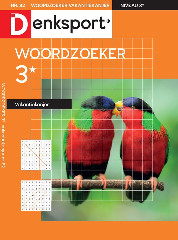 Denksport Puzzelboek Woordzoeker 3* vakantiekanjer, editie 82