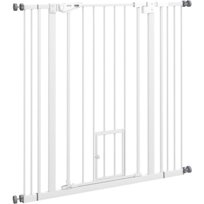 4goodz Uitschuifbaar Traphek 104x68 cm voor Huisdieren - Wit