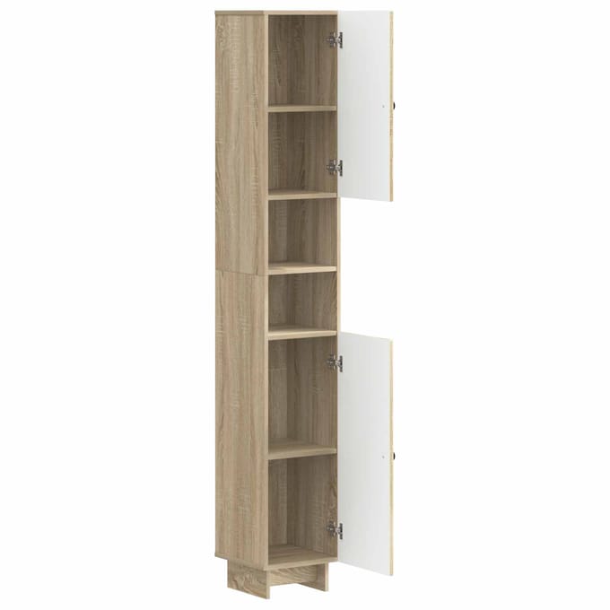 vidaXL - Badkamerkast - met - Open - Plank - EDE - Sonoma - Eiken - 30 - x - 31 - x - 190 - cm