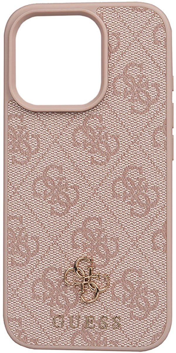 Guess 4G Metal Logo Backcover MagSafe voor de Apple iPhone 16 Pro - Roze