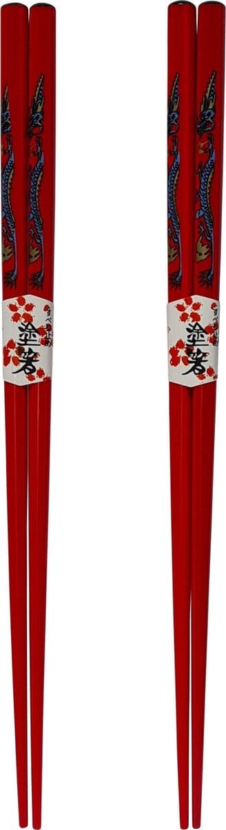 DongDong - Eetstokjes Japanse stijl - 2 paar - Draak motief - 22,5 cm