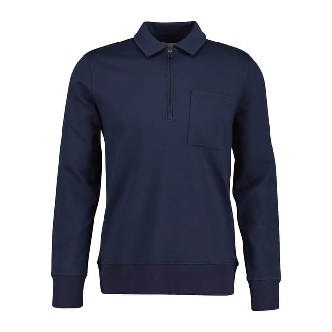 Sweatshirt 1/2 rits met polokraag Gant