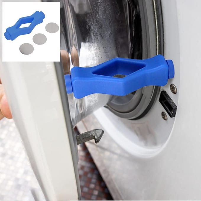 Wasmachine Deurhouder - Deur Prop - Ventilatie Voorkomen - Sterke Magneet - Universeel - Blauw