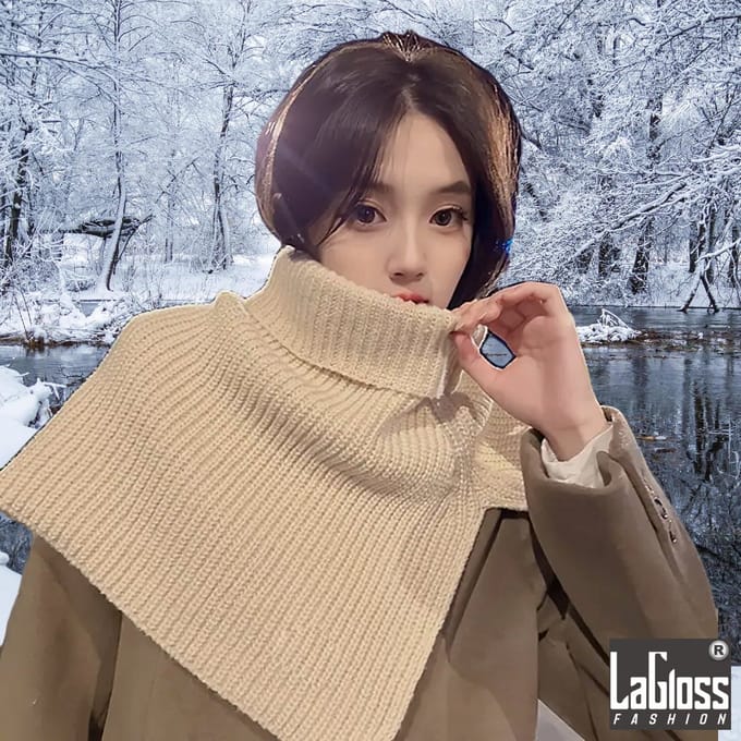 LaGloss® Schouder Overlay Sjaal Beige - Warme Winter Kraag - Elegant Gebreid Cape OneSize %%