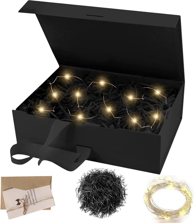 Solidchoice - Magnetische Cadeau Doos met Deksel en Strik, 21 x 17 x 7 cm
