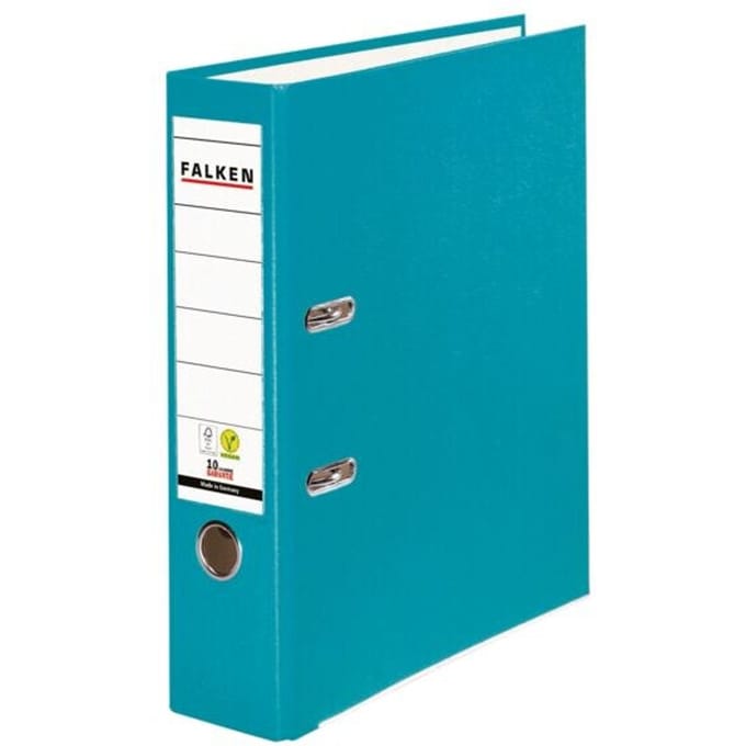 Falken PP color ordner, A4, rugbreedte 80 mm, 1 stuk, turquoise