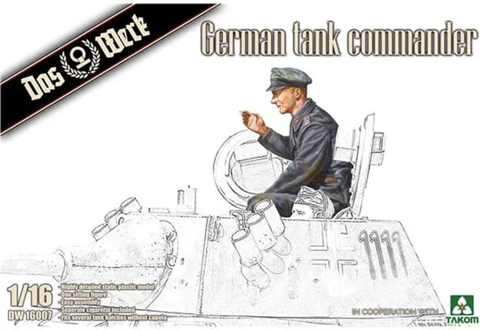 Das Werk Modelbouwpakket Militaire voertuigen - 16007 Duitse Tankcommandant - WWII Figuur Plastic - 1:16 - Modelbouw