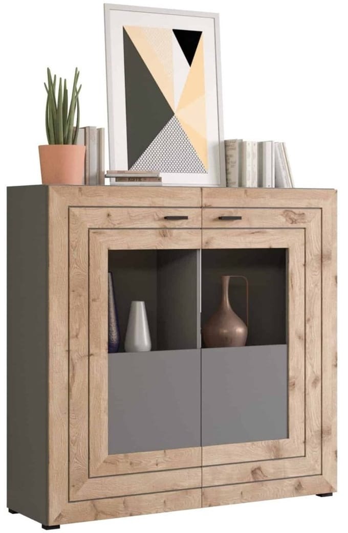 Freno highboard grijs Nox Eiken NB - 37x120x117cm