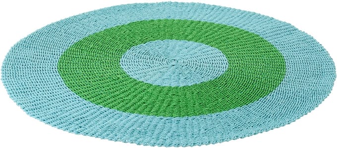 J-Line vloerkleed Gestreept - zeegras - blauw/groen