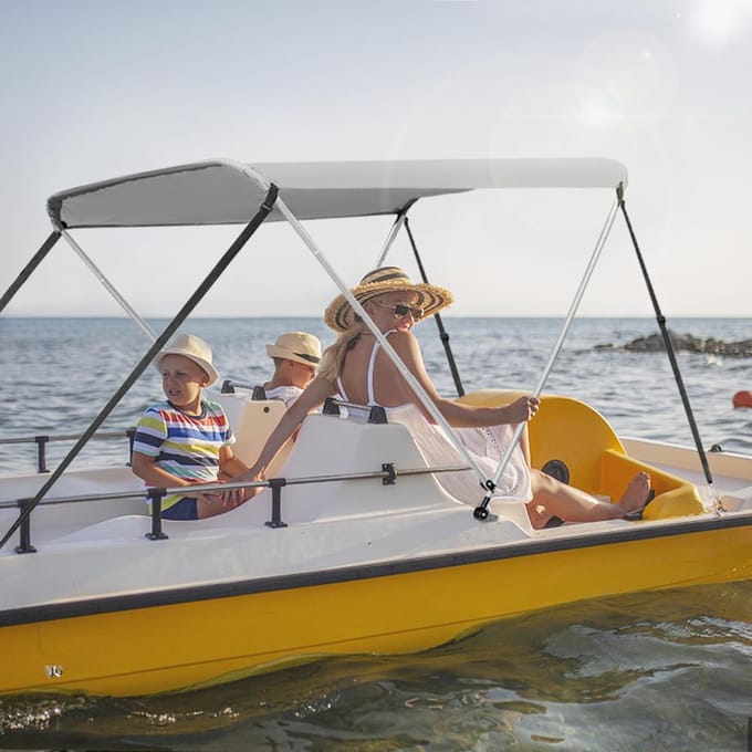 Bimini Top Hoes Waterdicht Anti-UV Kajak Boot Luifel Zonnescherm grijs