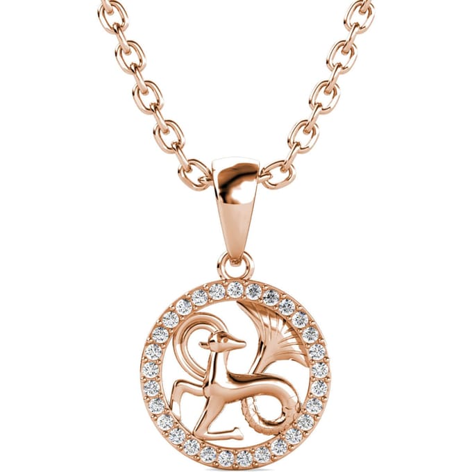 Steenbok Zodiac Hangers - Roségoud en Kristal