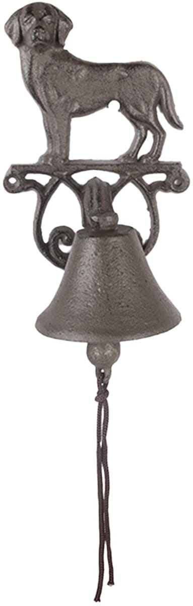 Clayre & Eef Ouderwetse Deurbel Hond 14x14x24 cm Bruin Metaal