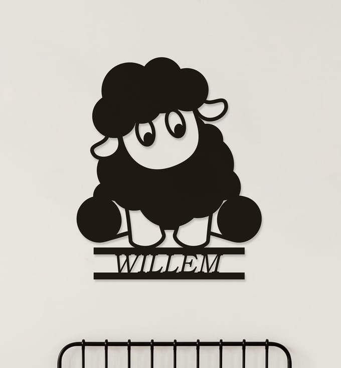 Wanddecoratie kinderen | Schaap - M (33x40cm)