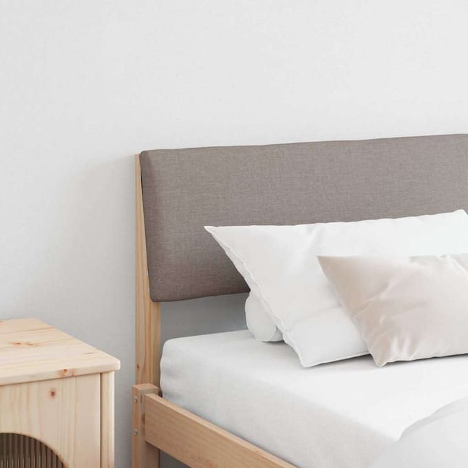 vidaXL - Gestoffeerd - hoofdbord - Taupe - 180 - cm - Massief - grenenhout