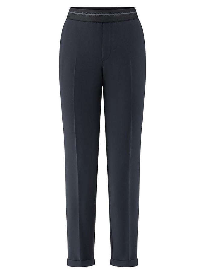 Enkellange broek pasvorm Regular Fit Van Fadenmeister Berlin blauw