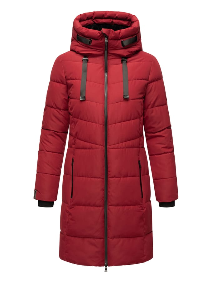 Warm & Waterafstotend Marikoo NATSUKOO - Gewatteerde Winterjas Dames - Volwassen - Capuchon - Donkerrood - L