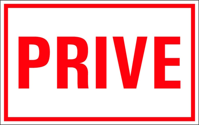 Prive tekststicker 200 x 125 mm