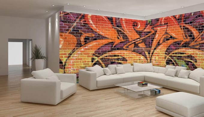 Fotobehang Vlies Stenen | Oranje | GROOT 832x254cm
