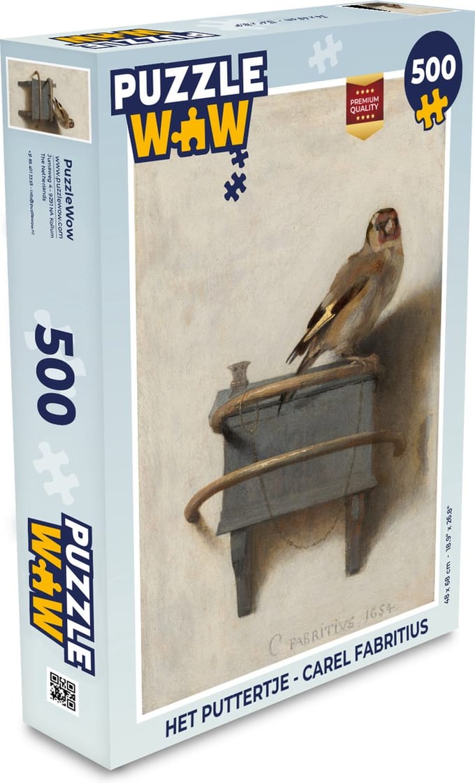 Puzzel Het puttertje - Carel Fabritius - Legpuzzel - Puzzel 500 stukjes