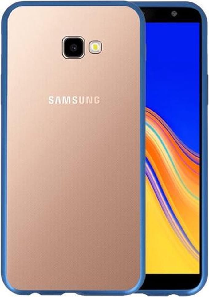 Magnetic Back Cover voor Samsung Galaxy J4 Plus Blauw - Transparant