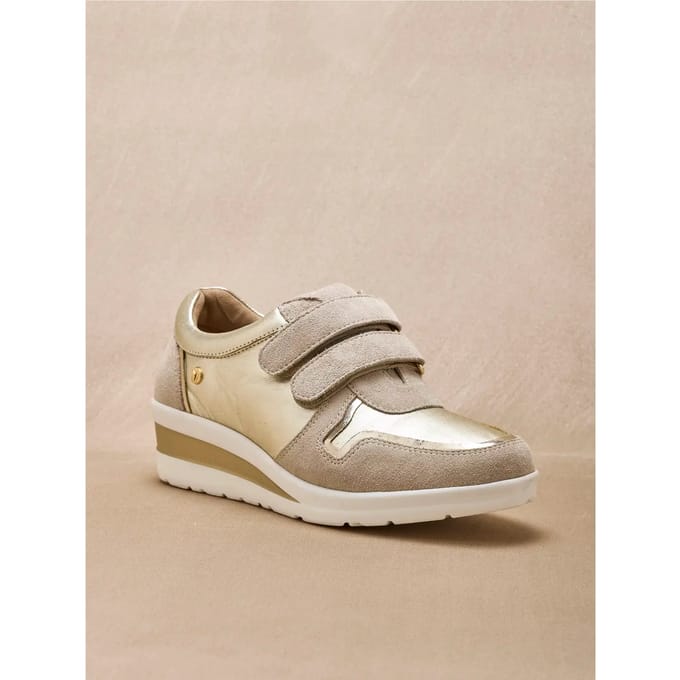 Leren sneakers met klittenband voor dames Pédiconfort