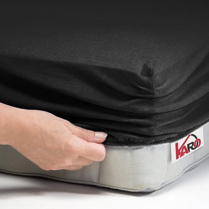 Jersey Hoeslaken met Elastiek 120x200 Zwart 150g/m2