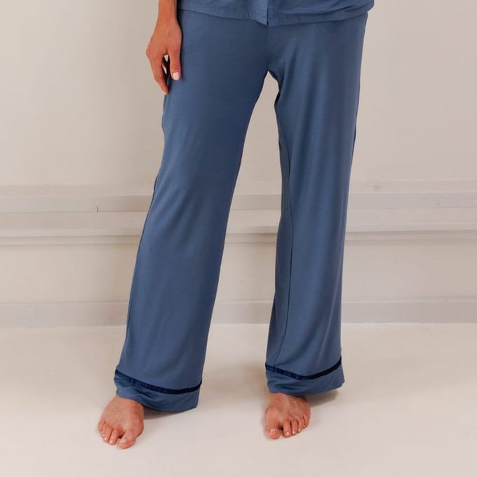 Coco & Cici - TENCEL Pyjama Broek Dames Donker Blauw - S