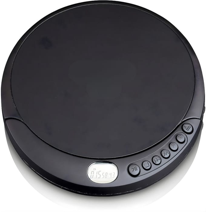 KAD® CD Speler - Draagbare CD Speler - Portable CD Speler - Zwart - 14cm x 15cm x 2cm