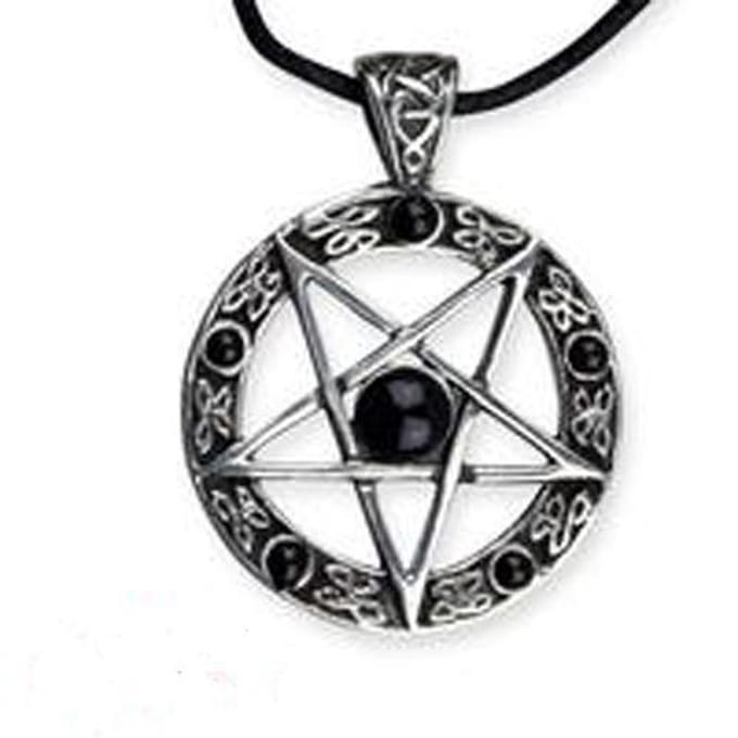 Fantasy Giftshop Hanger - Black Pentagram - 925 silver