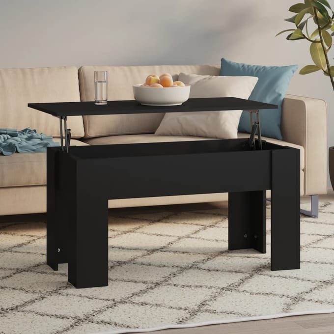 vidaXL - Salontafel - 101x49x52 - cm - bewerkt - hout - zwart