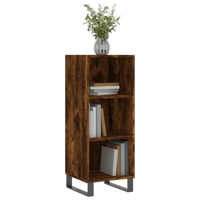 vidaXL - Dressoir - 34,5x32,5x90 - cm - bewerkt - hout - gerookt - eikenkleurig