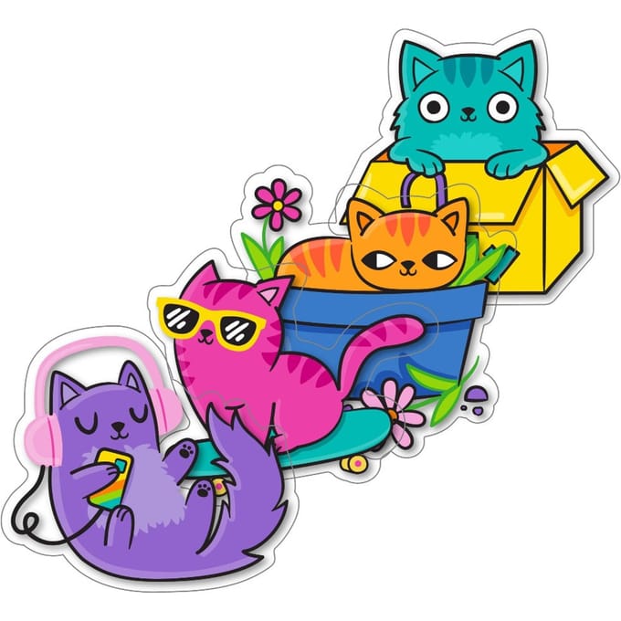 Ooly - Stickiville Stickers: Silly Kitties - Vinyl (4 Die-Cut)